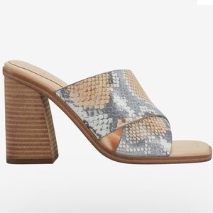 🌸MARC FISHER🌸 Barli 2 Square Toe Orange Crossover High Heel Sandals Size: 8M